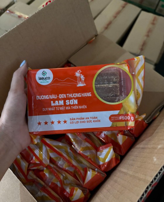 Đường phên mật mía lam sơn gói 0,5kg/ thùng, thùng 10kg